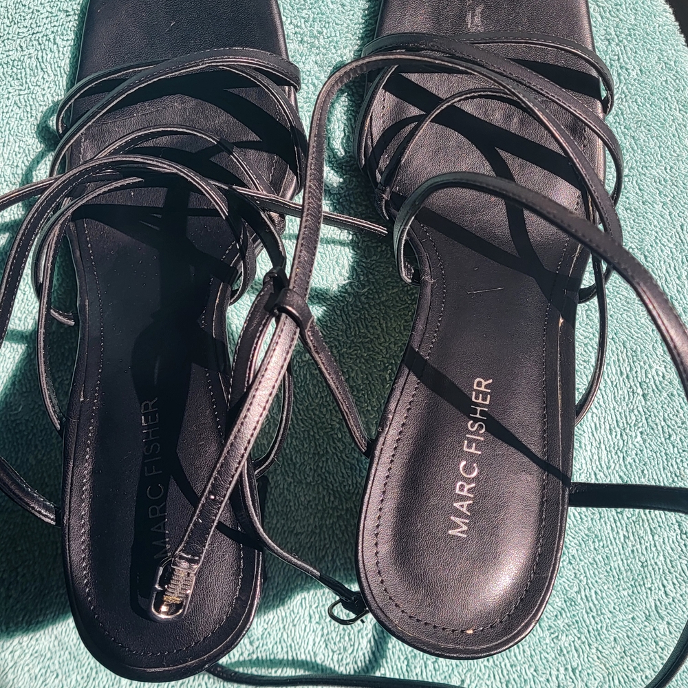 Marc Fisher Black Strappy Sandals